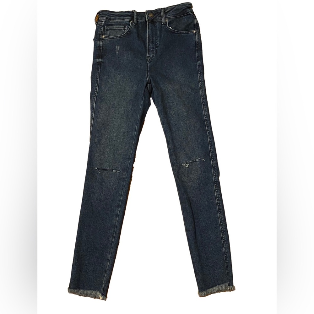 We the Free Dark Blue Distressed Jeans